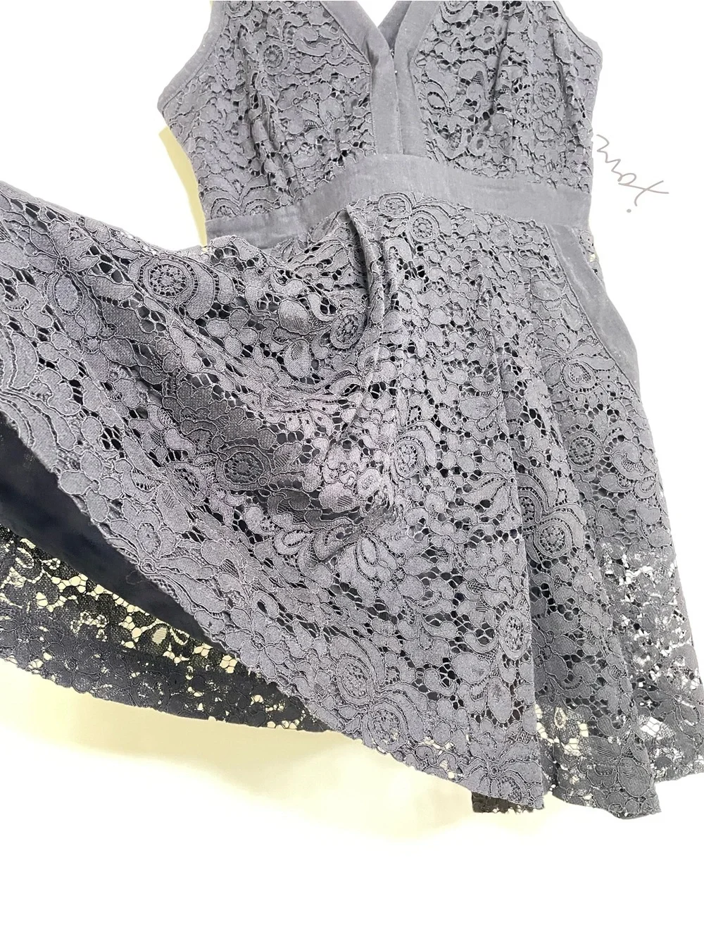 Whimsigoth | Free People Black Lace V-Neck Sleeveless Mini Dress | Pockets S